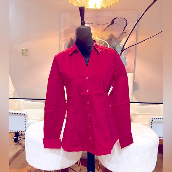 New York & Company Tops - Red button-up shirt - NEW with tags